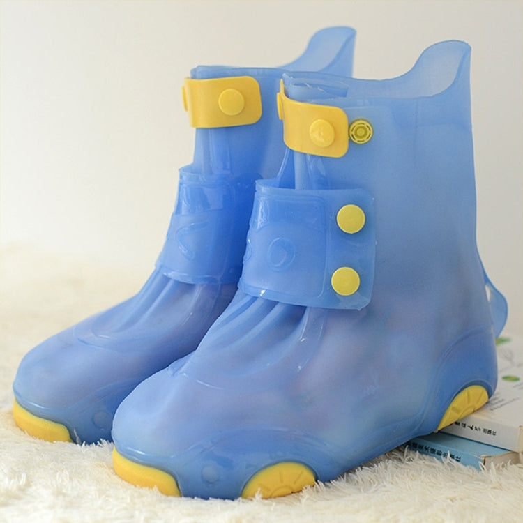 Children Rain Boot Cover Waterproof Non-Slip Rain Boot Cover Thickened Silicone Rain Boots — White