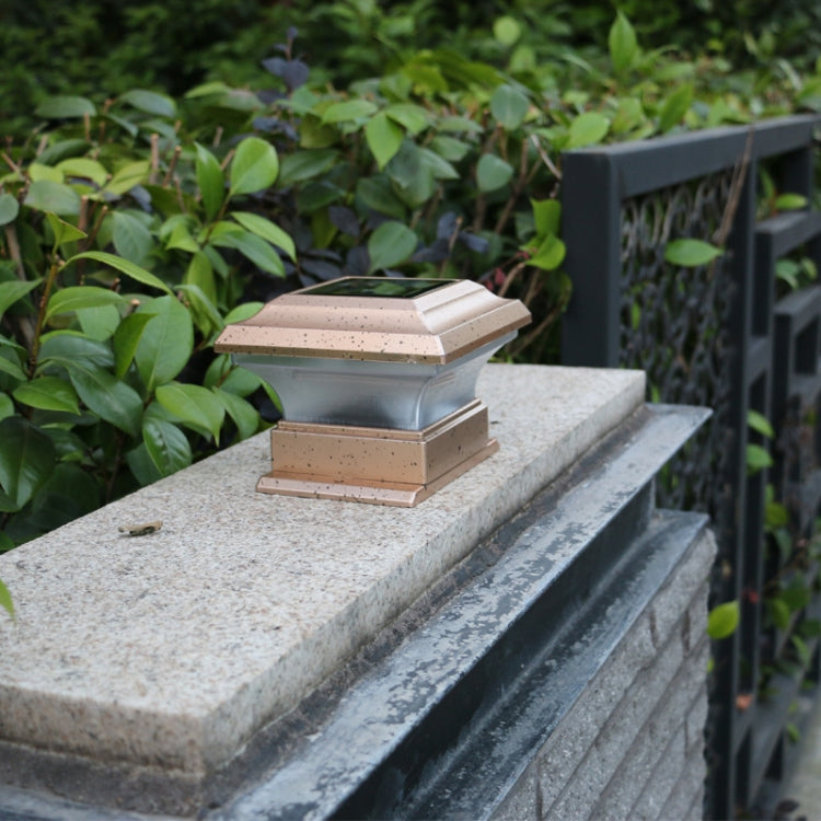 28LM Outdoor Solar Column Light Garden Villa Wood Pile Light Garden Landscape Fence Lamp — Warm Yellow Light