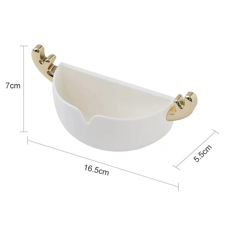 Cartoon Animal Cute Deer Soap Holder Seamless Wall-Mounted Bathroom Storage Box — White