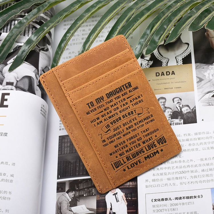 AP156 RFID Anti-Magnetic Personal Card Holder Crazy Horse Leather Multi-Card Slot Ultra-Thin Casual Card Holder — Dad To Son