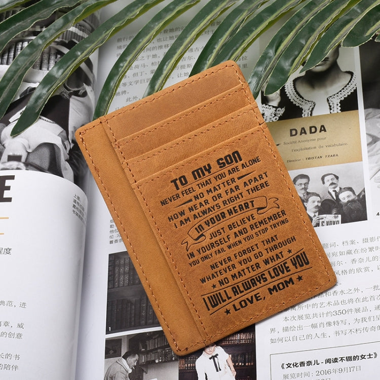 AP156 RFID Anti-Magnetic Personal Card Holder Crazy Horse Leather Multi-Card Slot Ultra-Thin Casual Card Holder — Mom To Daughter