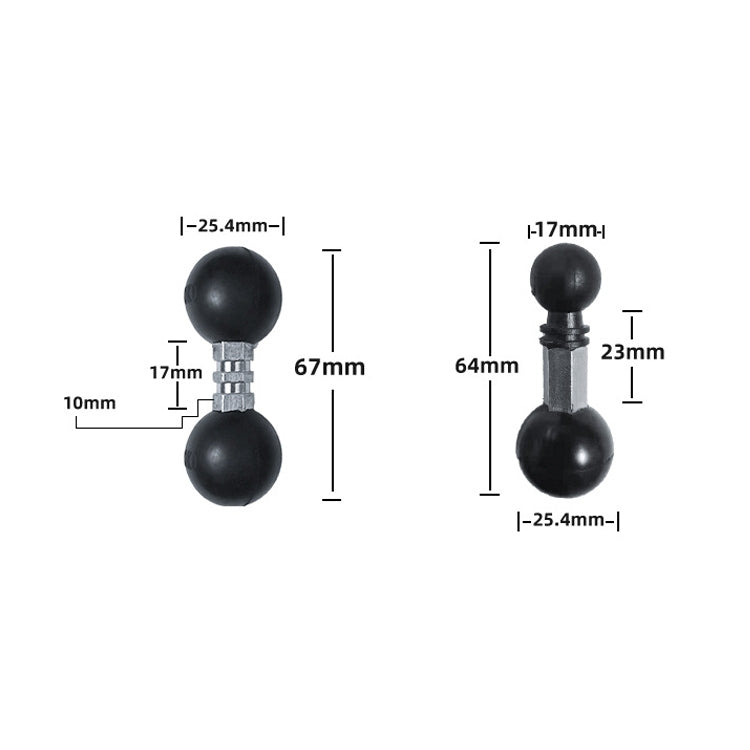 Industrial Instrument Bracket Locomotive Rubber Fixed Double Ball Adapter