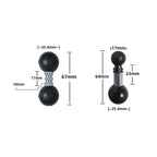Industrial Instrument Bracket Locomotive Rubber Fixed Double Ball Adapter