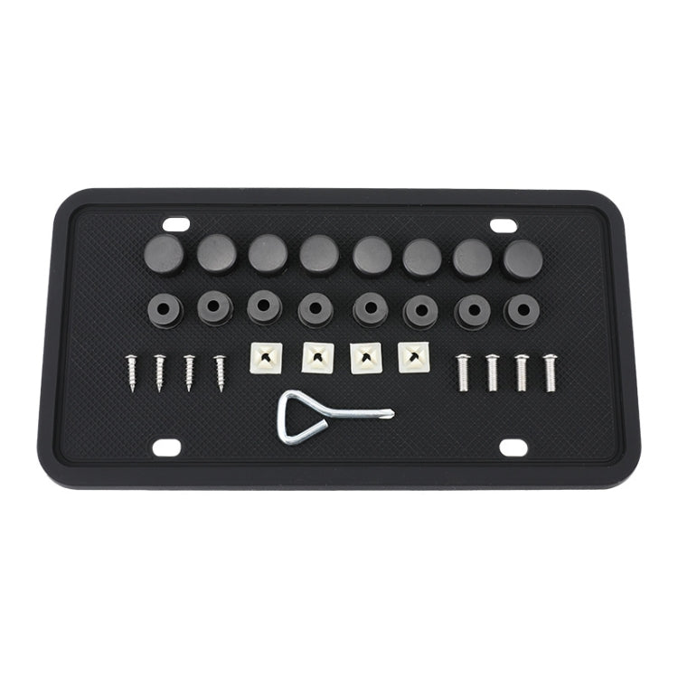 2 Sets Waterproof Rustproof Non-damaging Car Paint Silicone License Plate Frame — Black