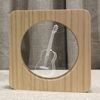 FS-A3272W Guitar Musical Instrument Solid Wood Frame Night Light — view 3