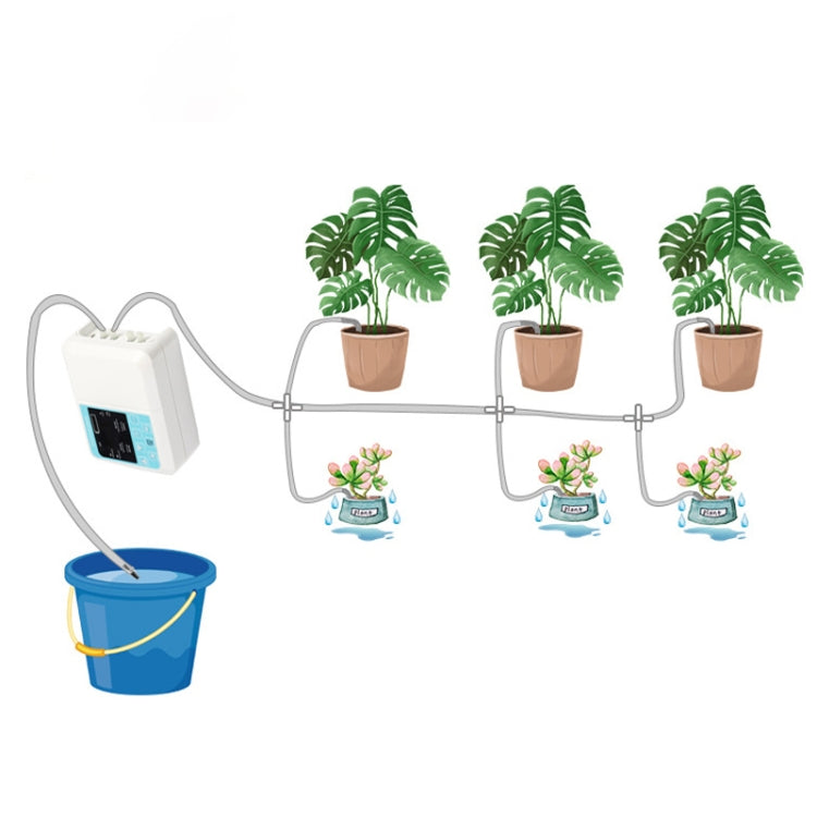 G89456 Solar Intelligent Voice Timing Automatic Flower Watering Device Lazy Plant Dripper — Single Pump 10 Sets