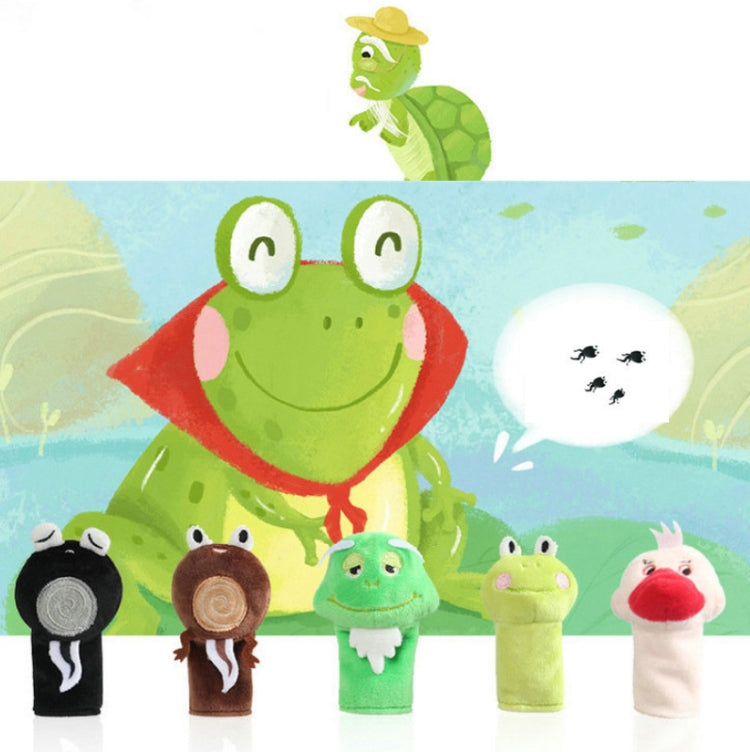 Animal Finger Dolls Plush Toys For Preschool Education — 5 PCS/Set Little Grizzlies+Story Card