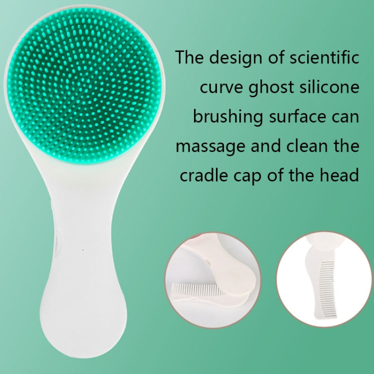 Baby Silicone Shower Massage Brush Multifunctional Shampoo Brush with Comb