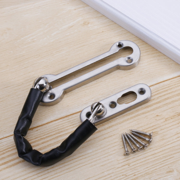 Thickened Anti-Theft Chain Stainless Steel Door Bolts Hotel Room Door Chain Buckle, Specification: Large (Black)
