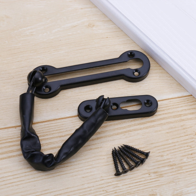Thickened Anti-Theft Chain Stainless Steel Door Bolts Hotel Room Door Chain Buckle, Specification: Large (Black) — Medium (Stainless Steel Color)