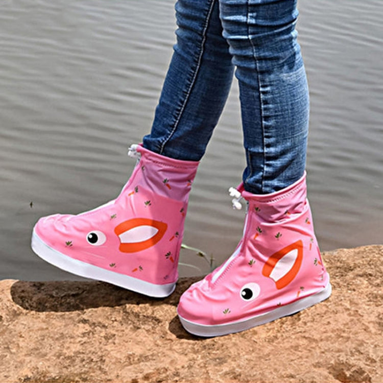 905-A Children Rainy Day Cartoon Pattern Waterproof Shoe Cover — Blue Sports XXL
