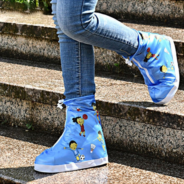 905-A Children Rainy Day Cartoon Pattern Waterproof Shoe Cover — Yellow Sports M