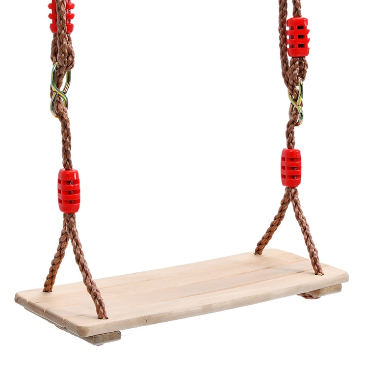 Adult Children Indoor Outdoor Wooden Swing Four Plank Swing, Random Color Delivery（Red)
