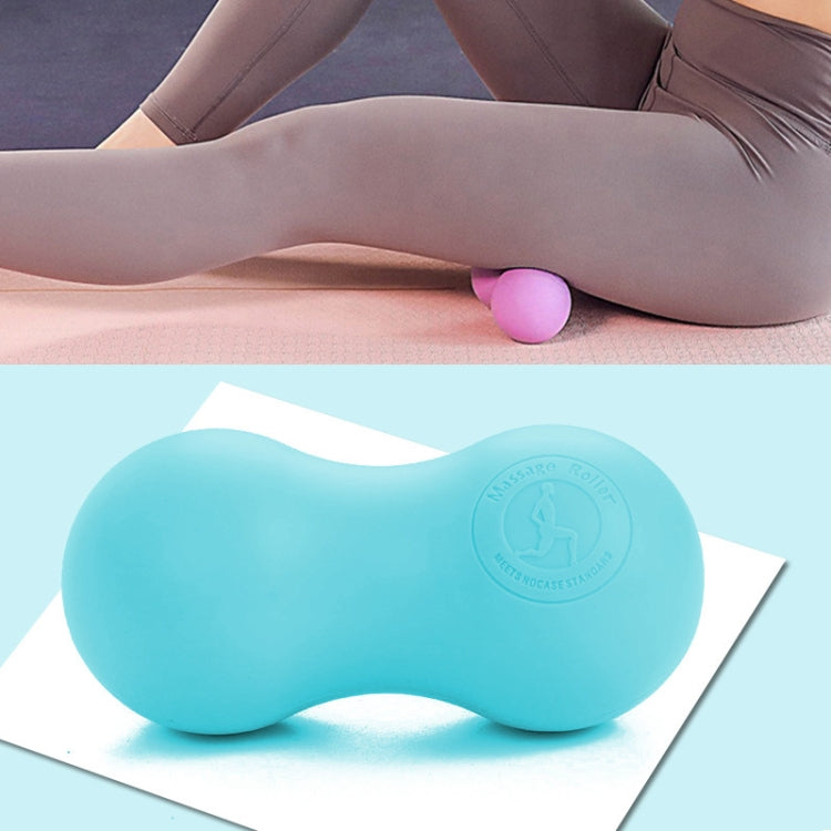 Fascia Ball Muscle Relaxation Yoga Ball Back Massage Silicone Ball — Flat Blue Peanut Ball