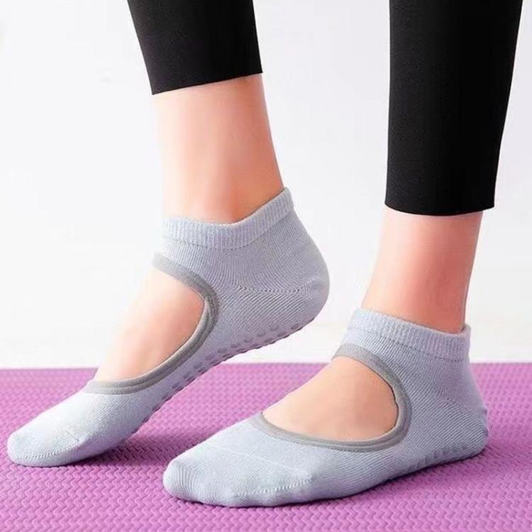 Backless Non-Slip Yoga Dance Socks Gym Indoor Floor Sports Socks — Purple