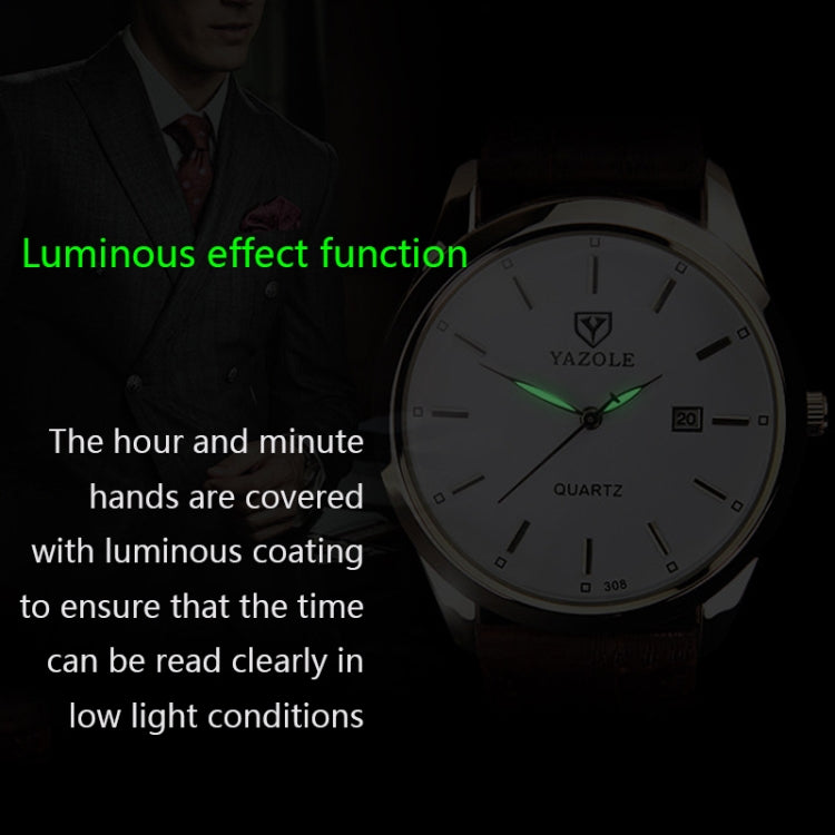 YAZOLE 308 Luminous Quartz Watch Men Watch