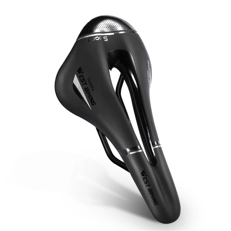 WEST BIKING YP0801117 Bike Cushion Riding Comfort Road Car Mountain Bike Seat Cushion Accessories — Black  Silver