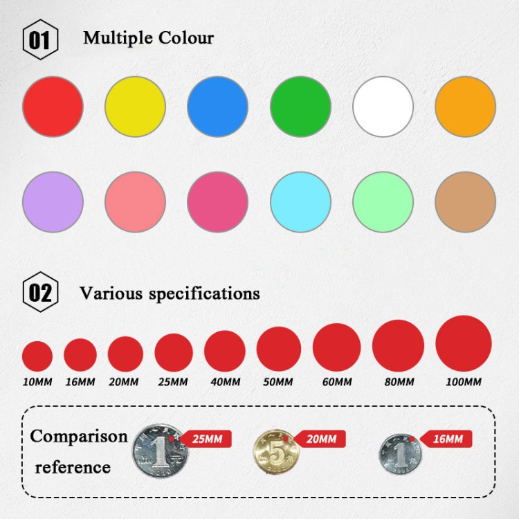 Color High-Viscosity Coated Paper Sticker Round Sticker, Random Color Delivery — view 5