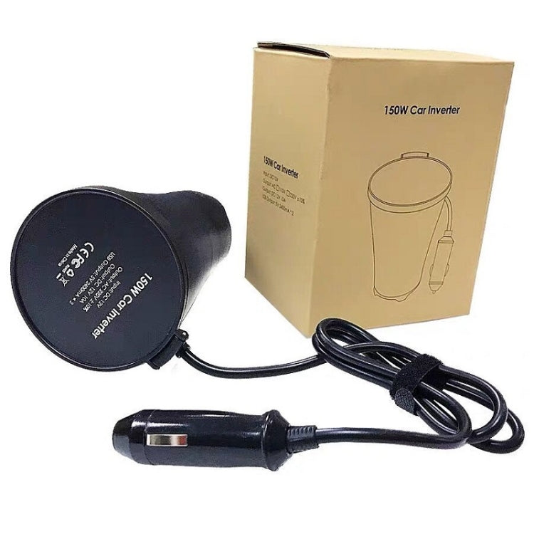 Car Inverter Dual USB 2.1A Power Converter Booster, 150W 12V To 220V