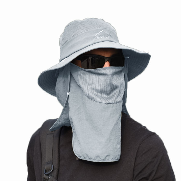 Multifunction Fisherman Hats Outdoor Speed Drying Fishing Breathable Sun Hats — Light Grey