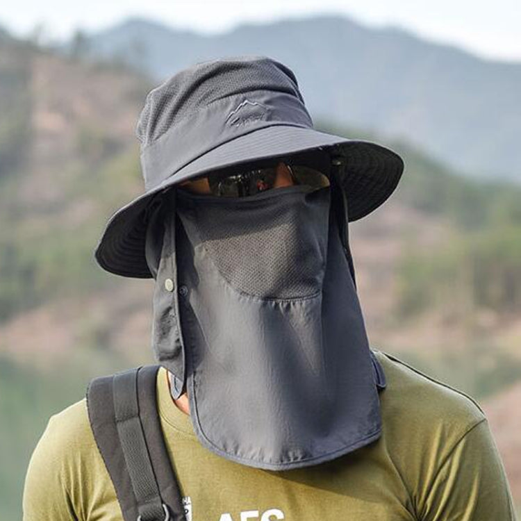 Multifunction Fisherman Hats Outdoor Speed Drying Fishing Breathable Sun Hats — Gray