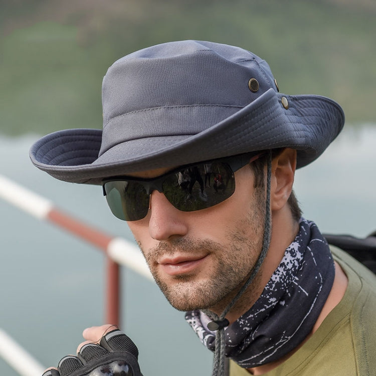 Outdoor Sun Hat Hiking Big Brim Breathable Sunscreen Fisherman Hat — Brown
