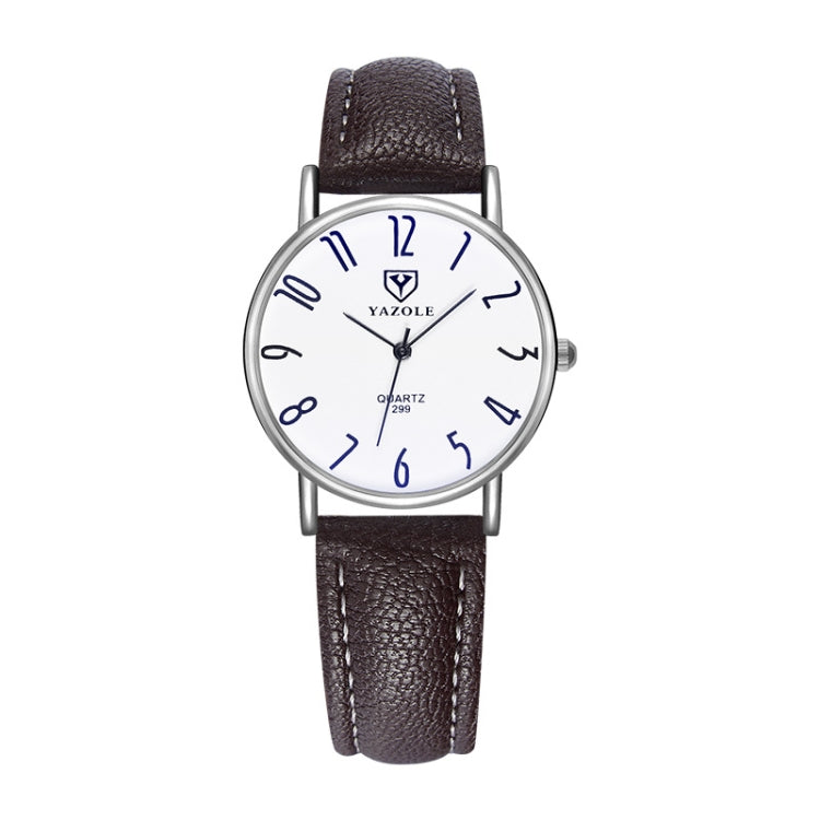 YAZOLE 299 Arabic Numerals Dial Couple Business Belt Watch