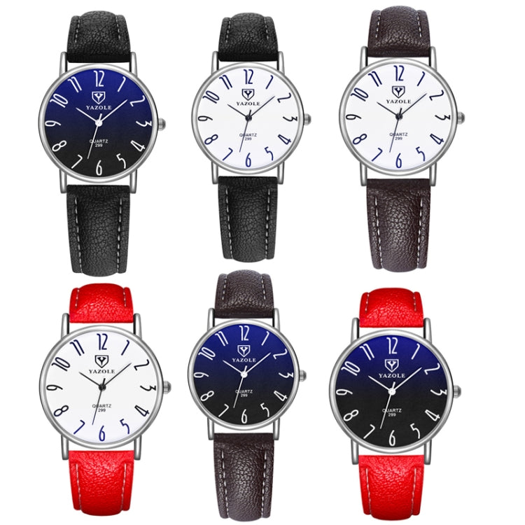 YAZOLE 299 Arabic Numerals Dial Couple Business Belt Watch