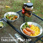 CLS Outdoor Stainless Steel Tableware Portable Camping Dinner Bowl Plate Kit