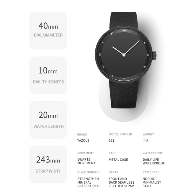 YAZOLE Simple Fashion Quartz Couple Watch