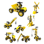 8 in 1 Children Variety Soft Assembled Building Blocks 100PCS DIY Engineering Vehicle Model