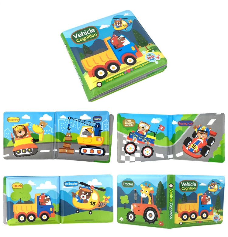 3 PCS EVA Fun Bath Book For Infants Children Playing In Water Early Education Cloth Book Bath Toy — Transportation