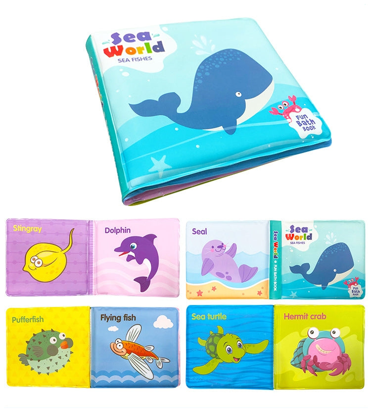 3 PCS EVA Fun Bath Book For Infants Children Playing In Water Early Education Cloth Book Bath Toy — Seabed Fish