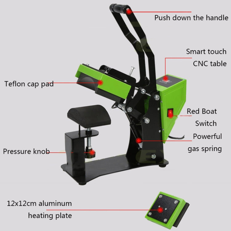AP1931 Cap Ironing Machine Heat Transfer Machine For Cap, EU Plug