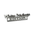 2 PCS Car Metal Leaf Board Car Logo White Privilege Edition Modified Car Body Sticker Sign