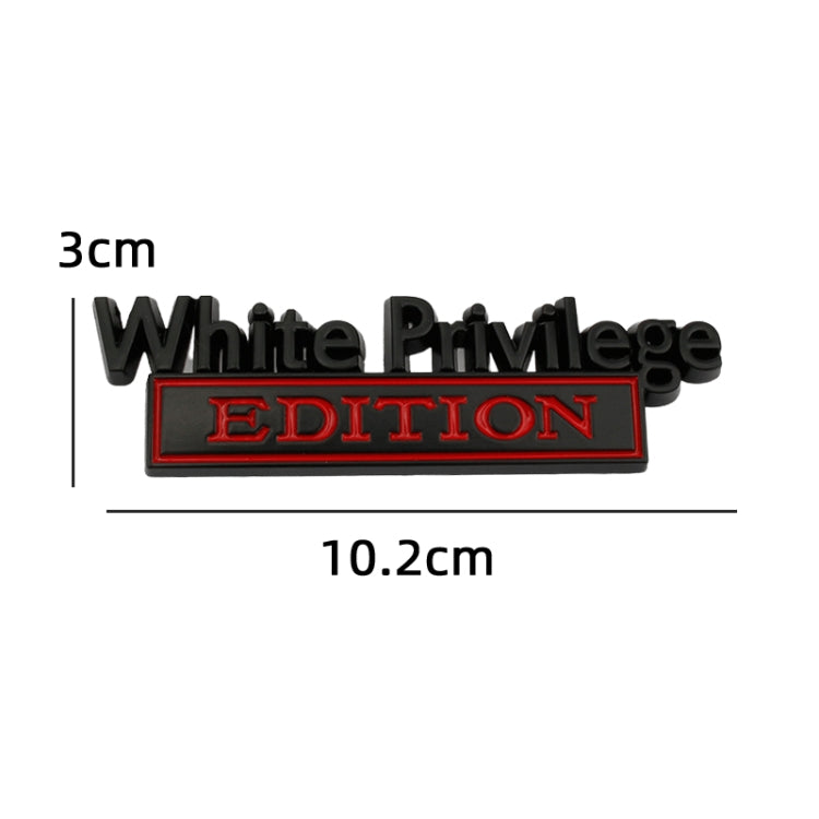 2 PCS Car Metal Leaf Board Car Logo White Privilege Edition Modified Car Body Sticker Sign