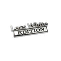 2 PCS Car Metal Leaf Board Label Less White Edition Modified Body Labeling