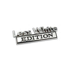 2 PCS Car Metal Leaf Board Label Less White Edition Modified Body Labeling