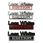 2 PCS Car Metal Leaf Board Label Less White Edition Modified Body Labeling