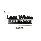 2 PCS Car Metal Leaf Board Label Less White Edition Modified Body Labeling