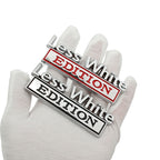 2 PCS Car Metal Leaf Board Label Less White Edition Modified Body Labeling