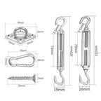 Shade Sail 304 Stainless Steel Accessories Outdoor Shade Flower Basket Screws Diamond Door Buckle