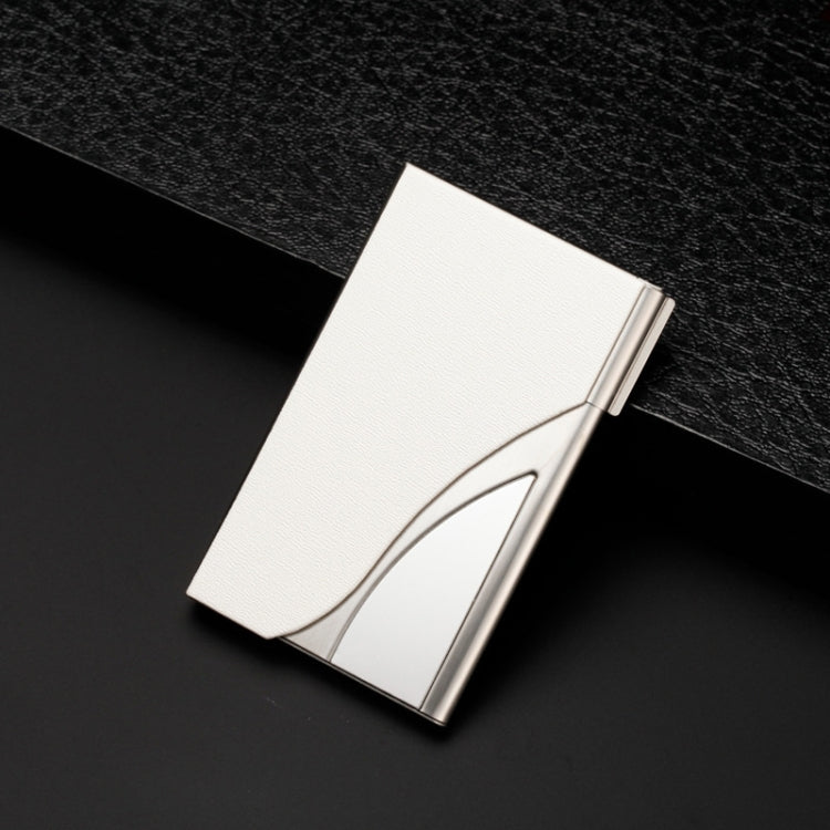 Male And Female Business Large-Capacity Stainless Steel Business Card Case — Oracle White