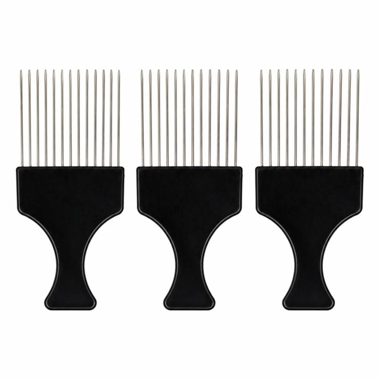 3 PCS Hairdressing Steel Needle Oil Hair Comb Plastic Haircut Pointed Tail Comb
