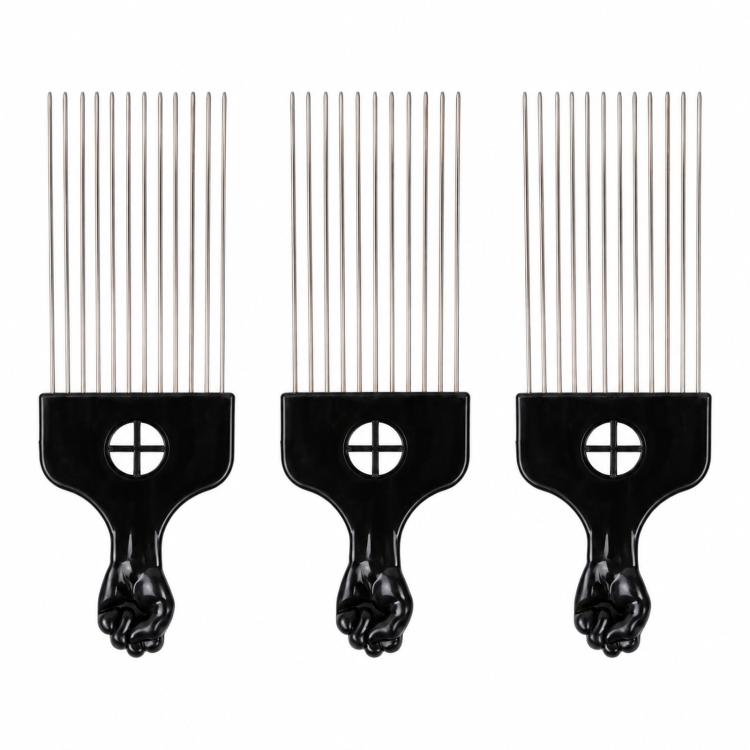 3 PCS Hairdressing Steel Needle Oil Hair Comb Plastic Haircut Pointed Tail Comb — P2021