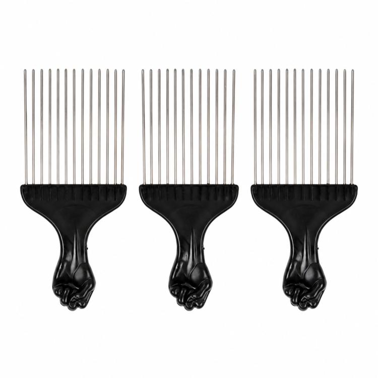 3 PCS Hairdressing Steel Needle Oil Hair Comb Plastic Haircut Pointed Tail Comb — C6