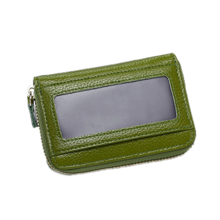 Business Multi-Position Zipper Organ Card Holder — Green