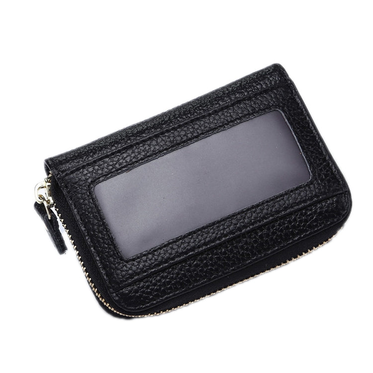 Business Multi-Position Zipper Organ Card Holder — Black