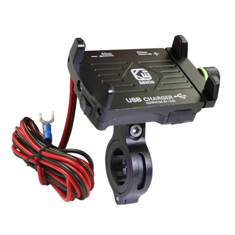 Kewig M6 Aluminum Alloy Motorcycle Mobile Phone Bracket Rechargeable With Switch Waterproof Stable Navigation Bracket