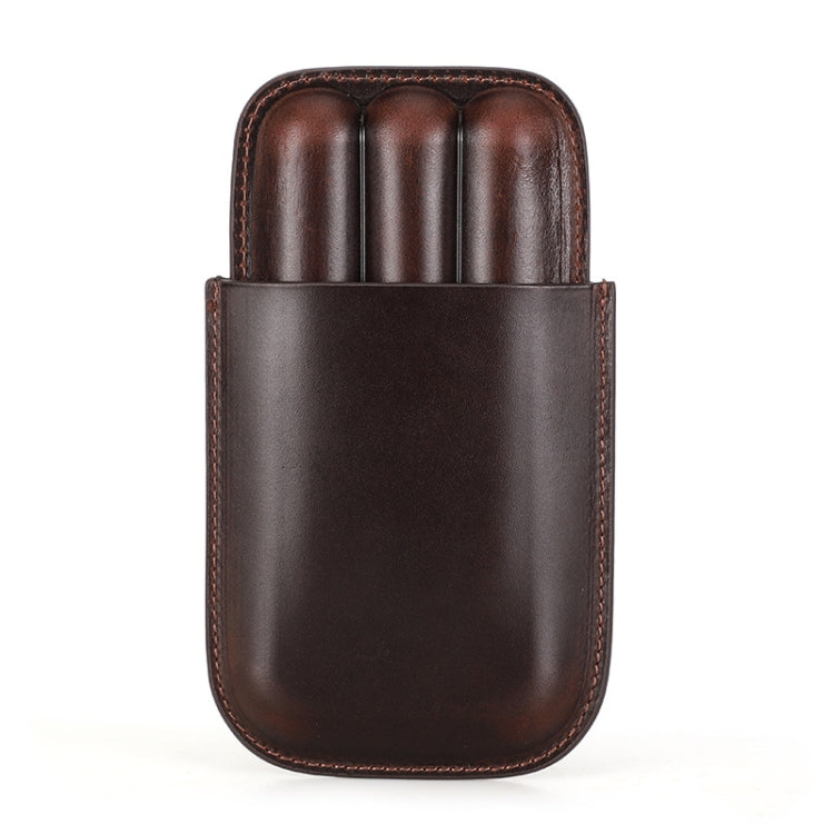 CF5003 Outdoor Travel Portable Cigar Humidor Leather Cigar Cover Can Hold 3 Cigars